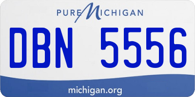 MI license plate DBN5556