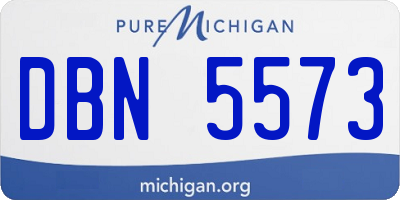 MI license plate DBN5573