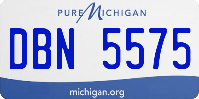 MI license plate DBN5575