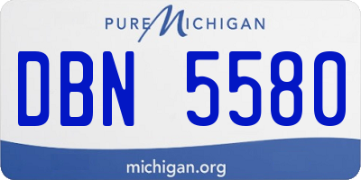 MI license plate DBN5580