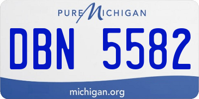 MI license plate DBN5582