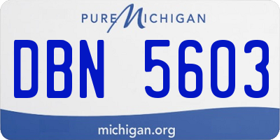 MI license plate DBN5603