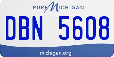 MI license plate DBN5608