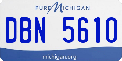 MI license plate DBN5610