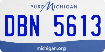 MI license plate DBN5613