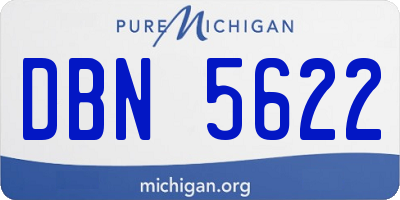 MI license plate DBN5622