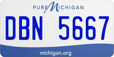 MI license plate DBN5667