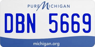 MI license plate DBN5669