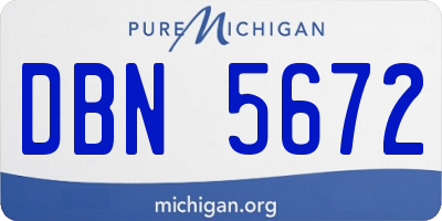 MI license plate DBN5672