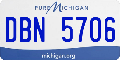 MI license plate DBN5706