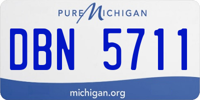 MI license plate DBN5711