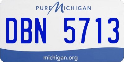 MI license plate DBN5713