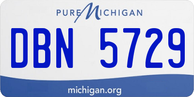 MI license plate DBN5729