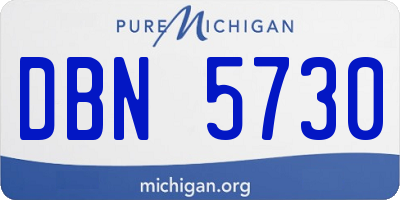 MI license plate DBN5730