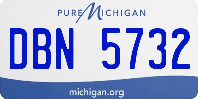 MI license plate DBN5732
