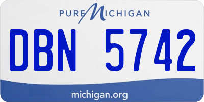 MI license plate DBN5742