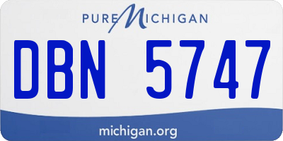 MI license plate DBN5747