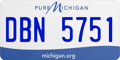 MI license plate DBN5751