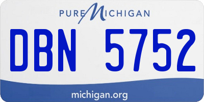 MI license plate DBN5752