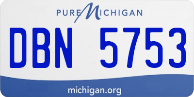 MI license plate DBN5753