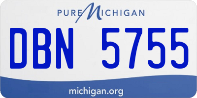 MI license plate DBN5755