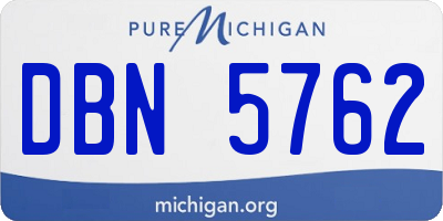MI license plate DBN5762