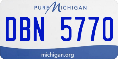 MI license plate DBN5770