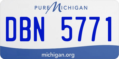 MI license plate DBN5771