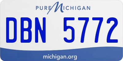 MI license plate DBN5772
