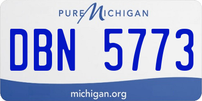 MI license plate DBN5773