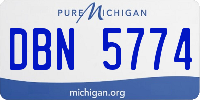 MI license plate DBN5774