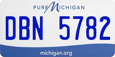 MI license plate DBN5782