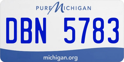 MI license plate DBN5783