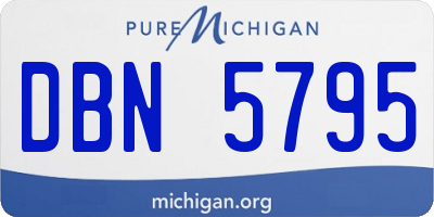 MI license plate DBN5795