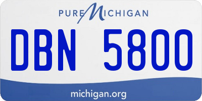 MI license plate DBN5800