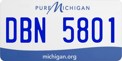 MI license plate DBN5801