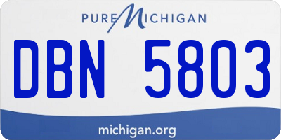 MI license plate DBN5803