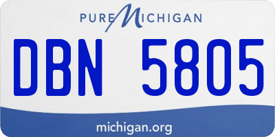MI license plate DBN5805