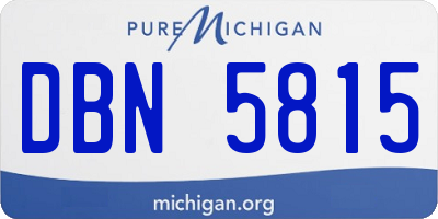 MI license plate DBN5815