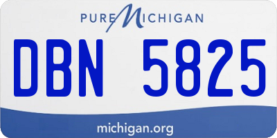 MI license plate DBN5825