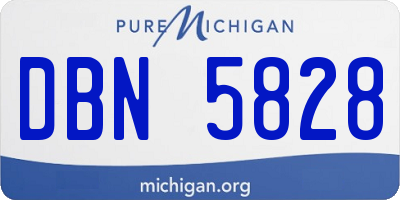 MI license plate DBN5828
