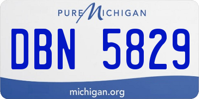 MI license plate DBN5829