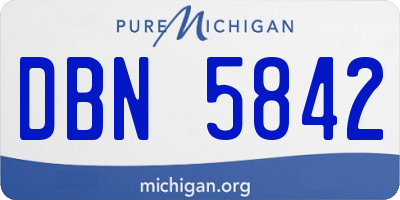 MI license plate DBN5842