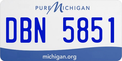 MI license plate DBN5851