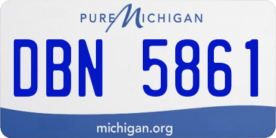 MI license plate DBN5861