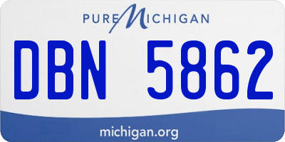 MI license plate DBN5862