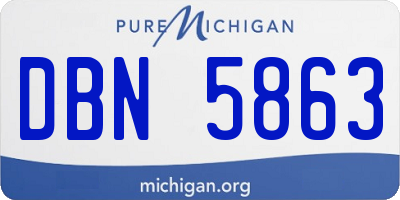MI license plate DBN5863