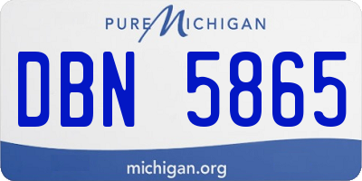 MI license plate DBN5865
