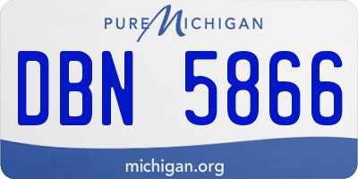 MI license plate DBN5866