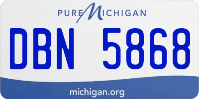 MI license plate DBN5868